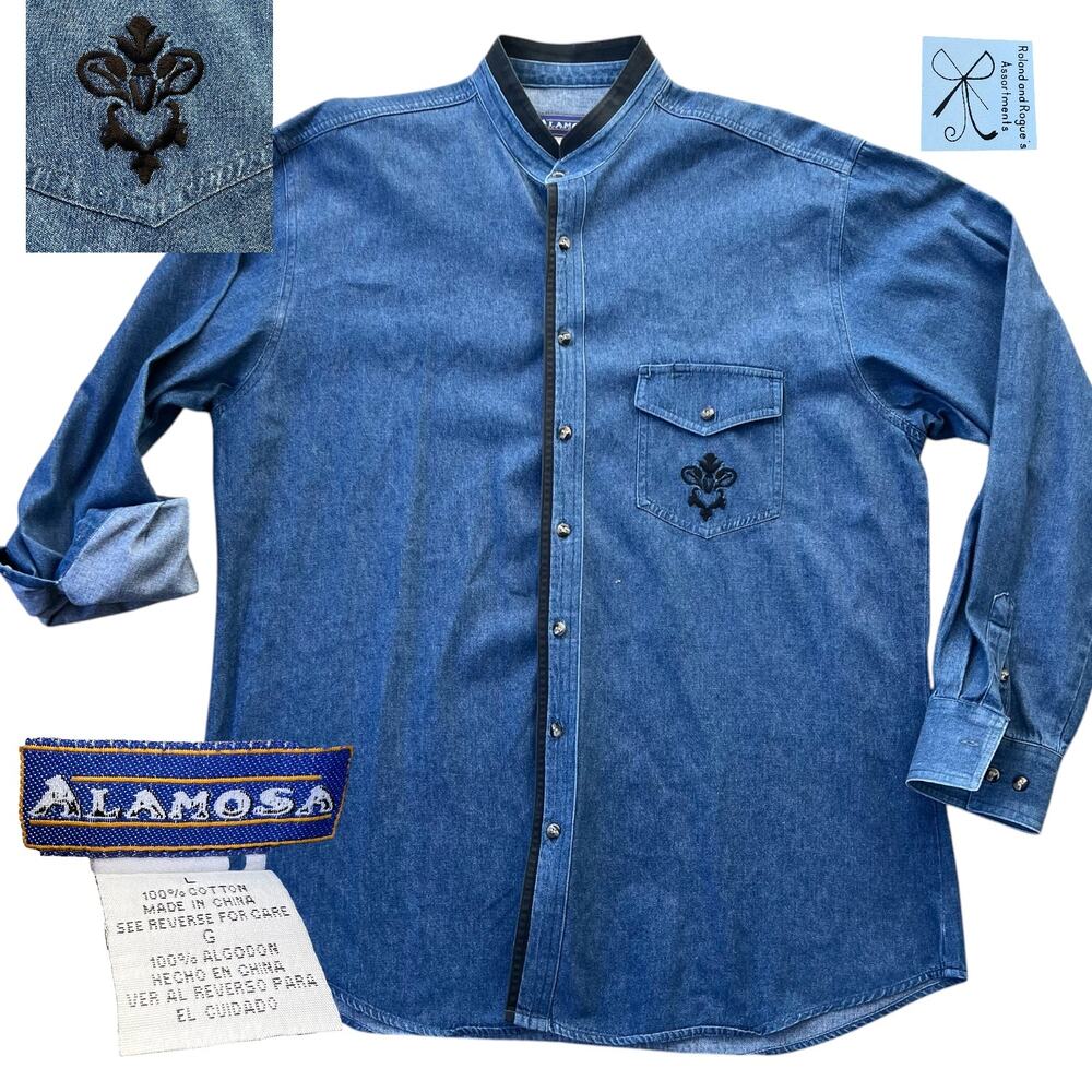 Alamosa 100% Cotton Western Gothic Button-Down Shirt Men's Sz L